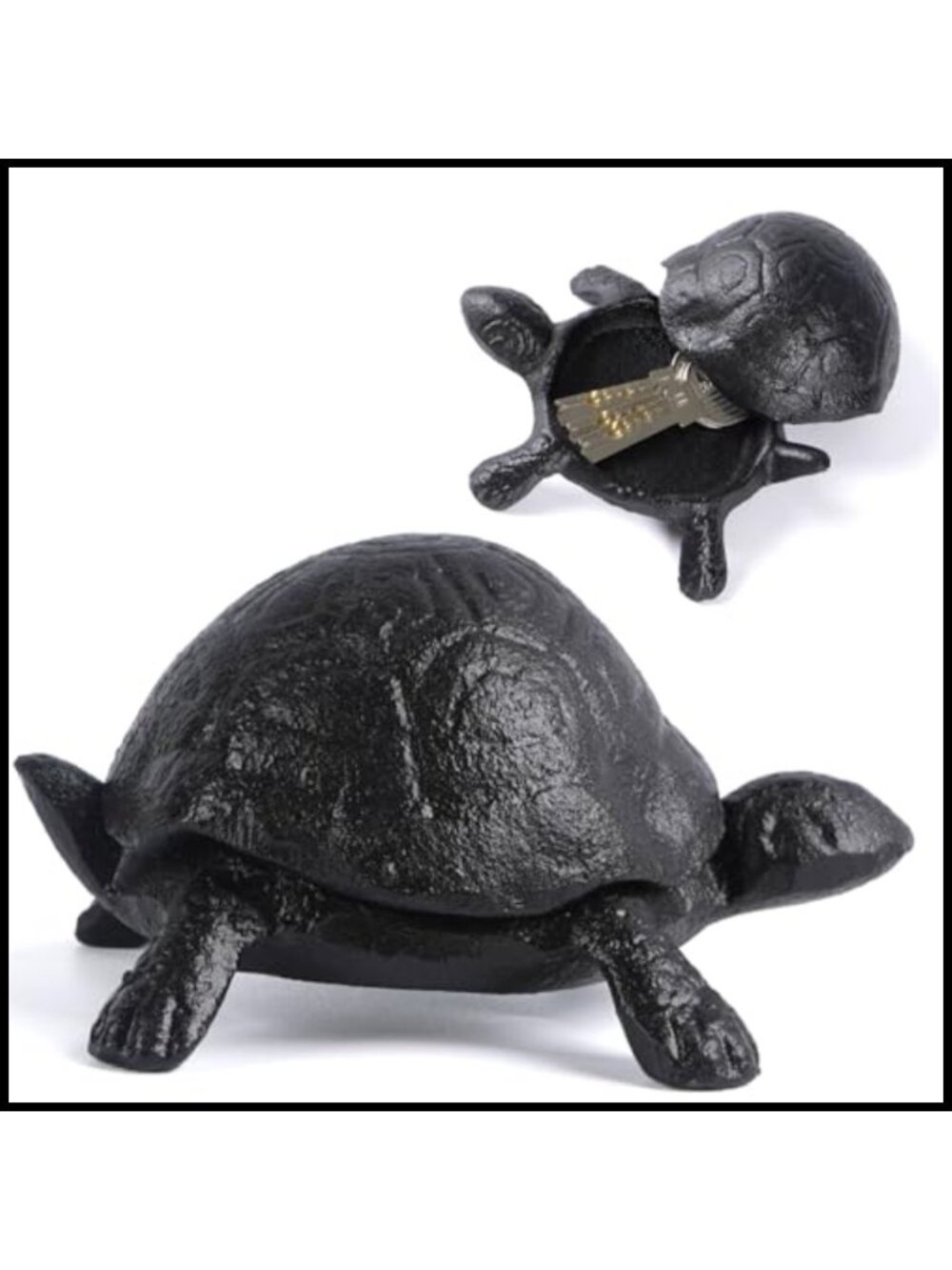 Cast Iron Turtle Key Hider Outdoor Garden Decor Sculpture Statue